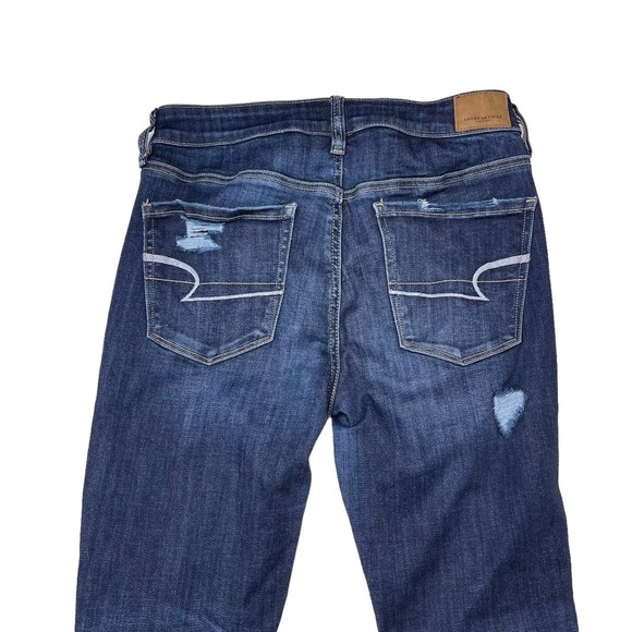 American Eagle Distressed Dark Wash Hi Rise Jegging Jeans - Picture 8 of 9
